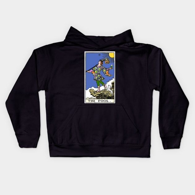 Tarot Card Fool Kids Hoodie by Scarebaby